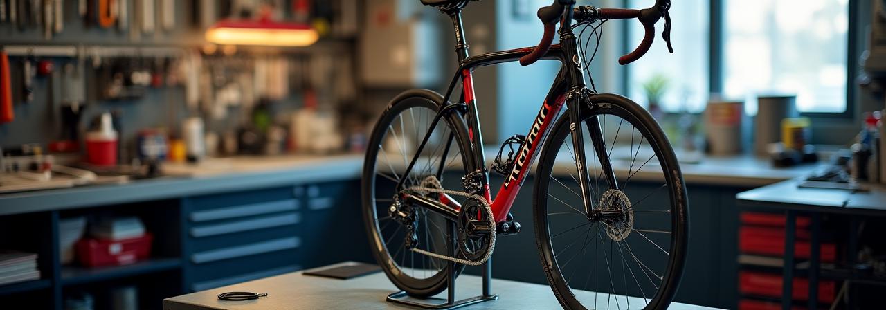 プロフェッショナルな自転車整備の様子